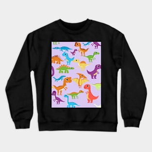 cute cartoonish dinosaurs pattern Crewneck Sweatshirt